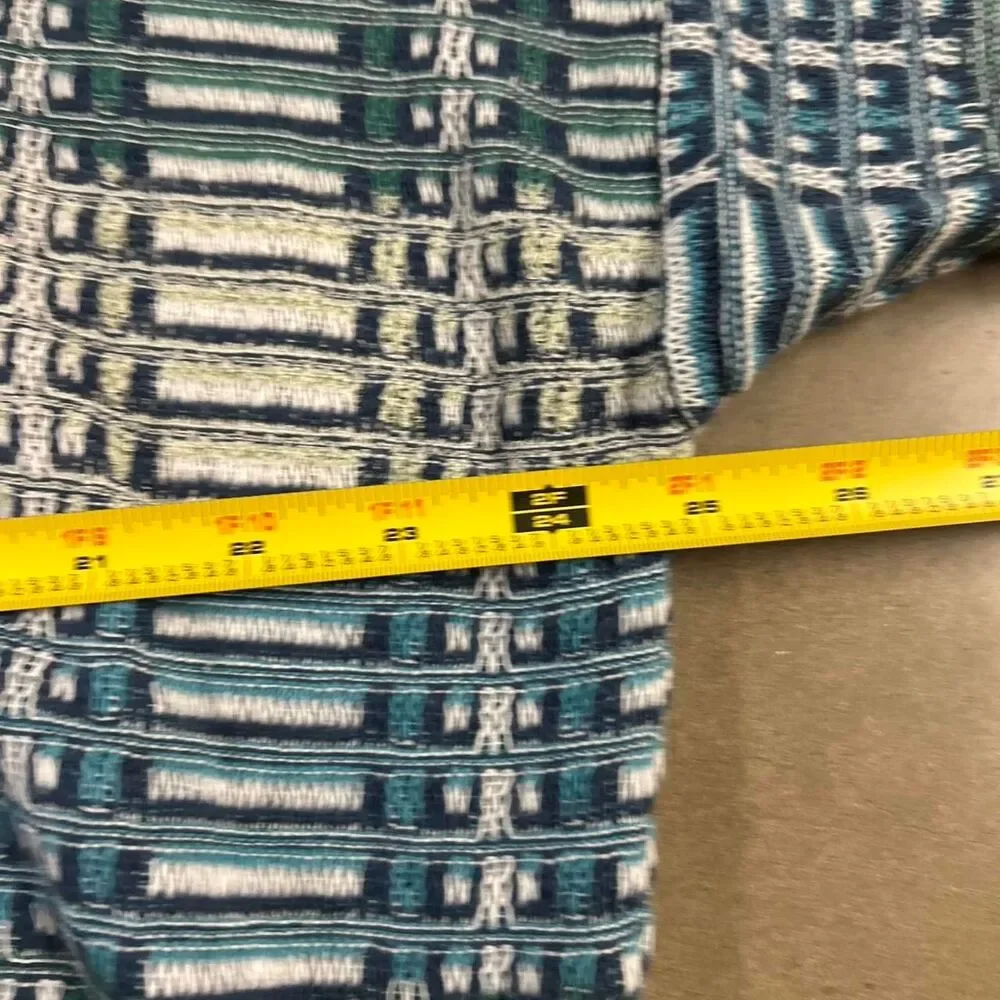 Vintage Croft & Barrow blue and white plaid cotton, acrylic & nylon sweater